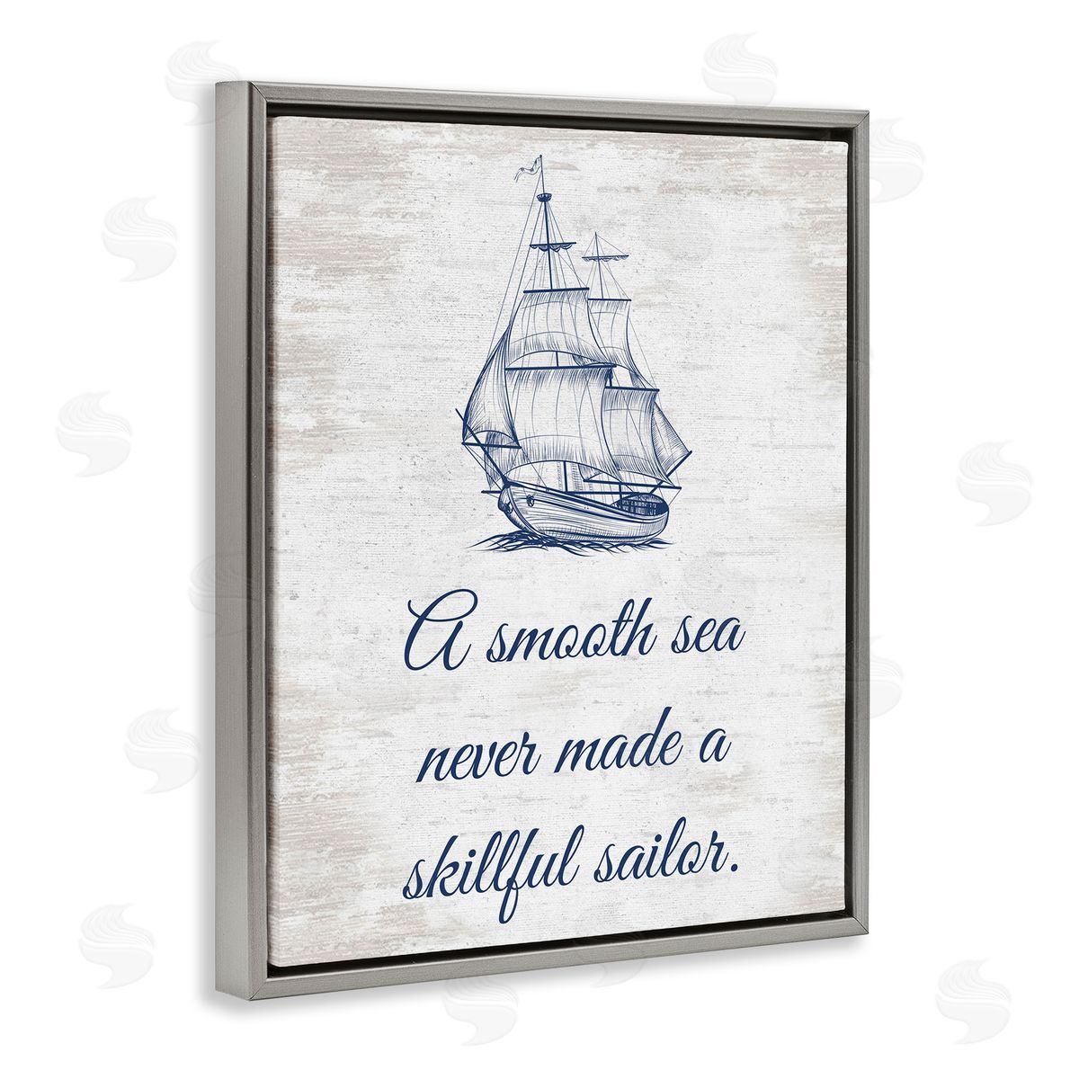 Inspiring Skillful Sailor Grey Floating Frame Canvas Wall Art, Home Decor by Lettered and Lined