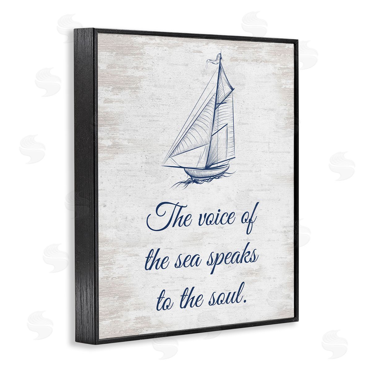 Voice Of The Sea Black Frame Print Wall Art, Home Decor by Lettered and Lined