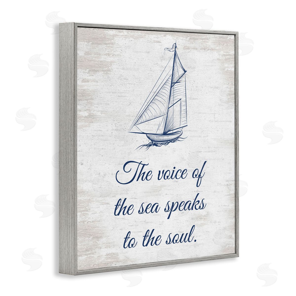 Voice Of The Sea Grey Frame Print Wall Art, Home Decor by Lettered and Lined