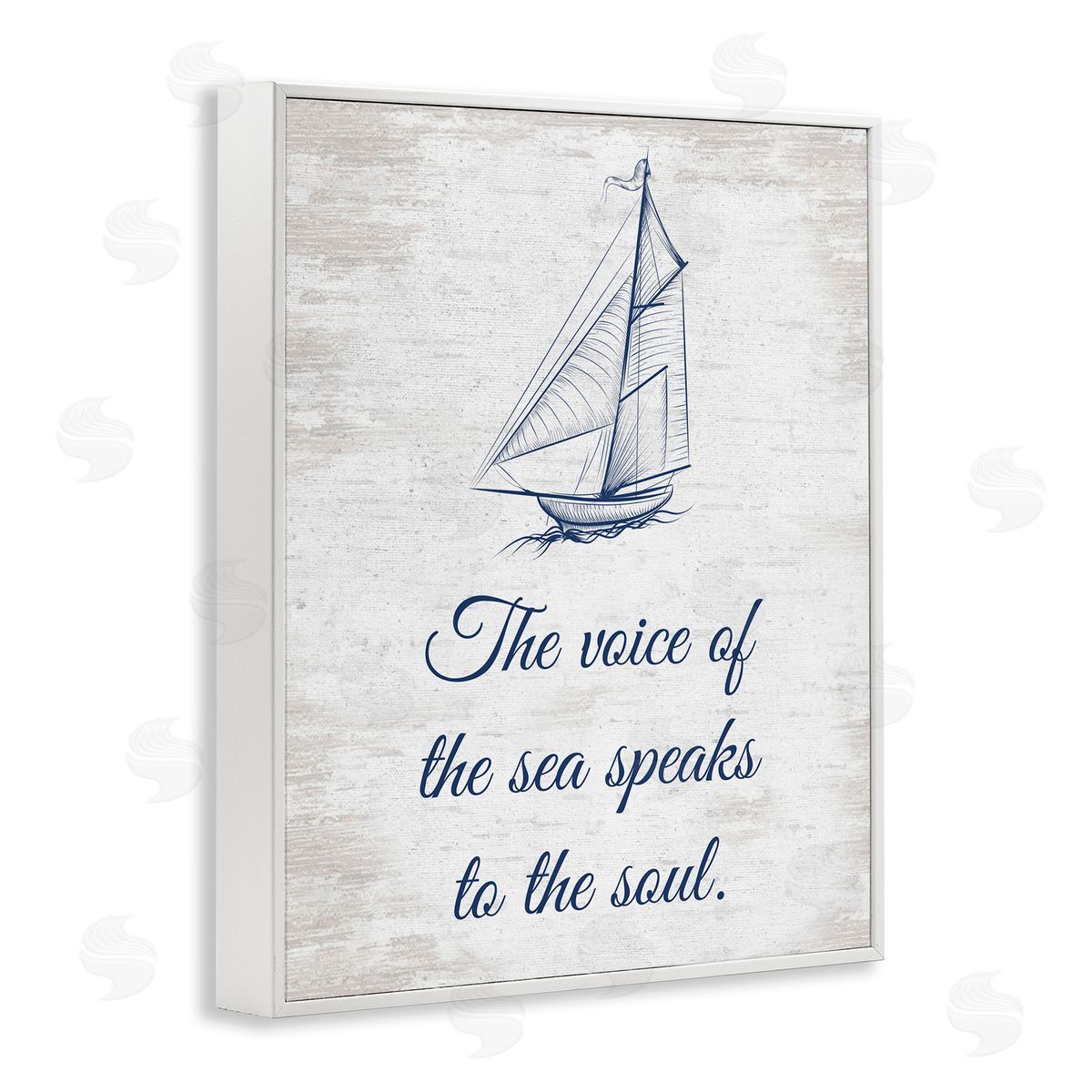 Voice Of The Sea White Frame Print Wall Art, Home Decor by Lettered and Lined