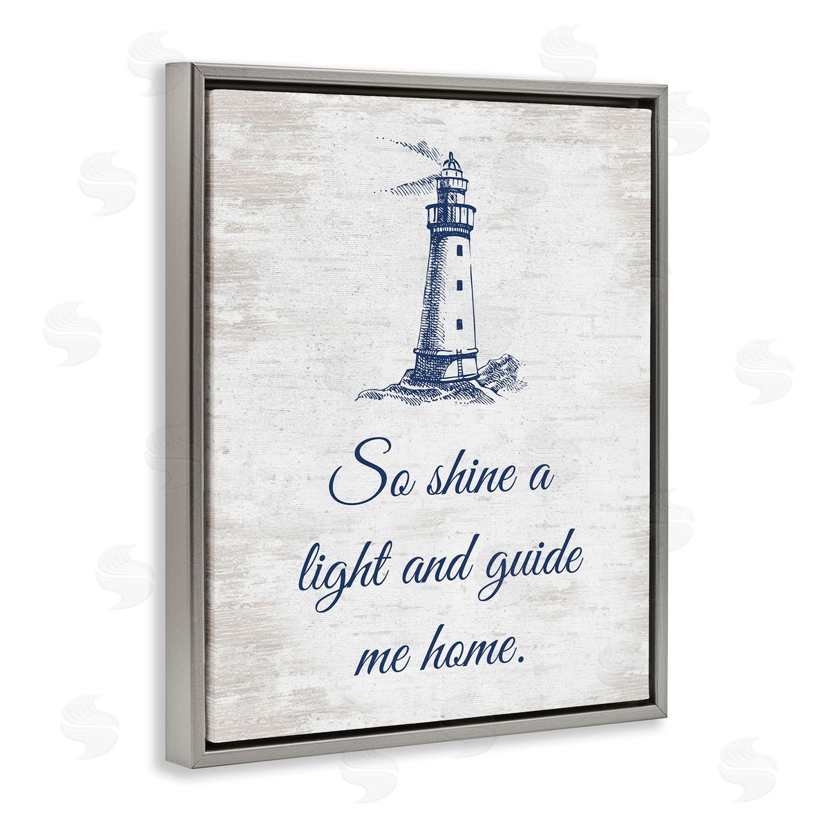 Guide Me Home Grey Floating Frame Canvas Wall Art, Home Decor by Lettered and Lined