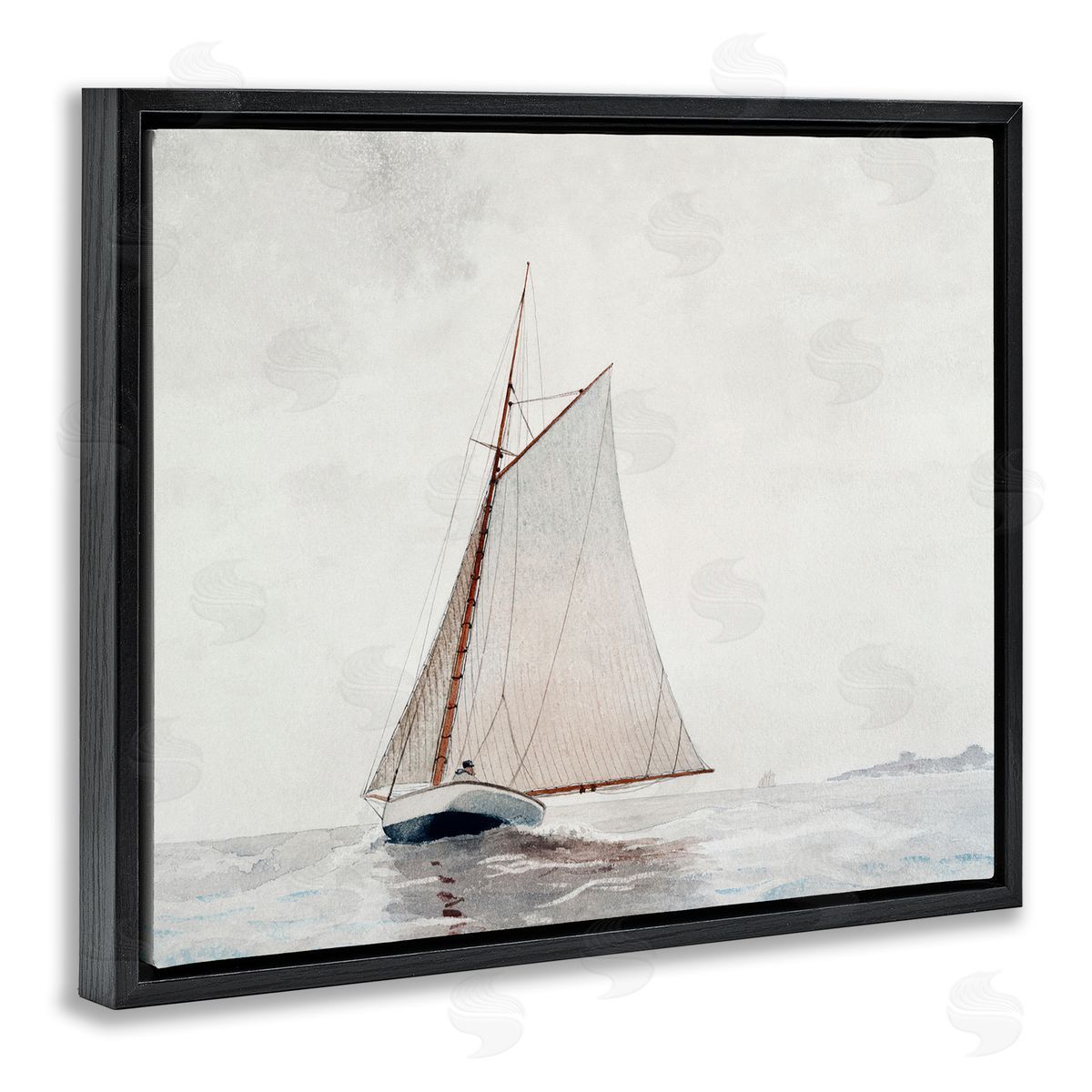 Timeless Sea Vessel Black Floating Frame Canvas Wall Art, Home Decor by Lettered and Lined