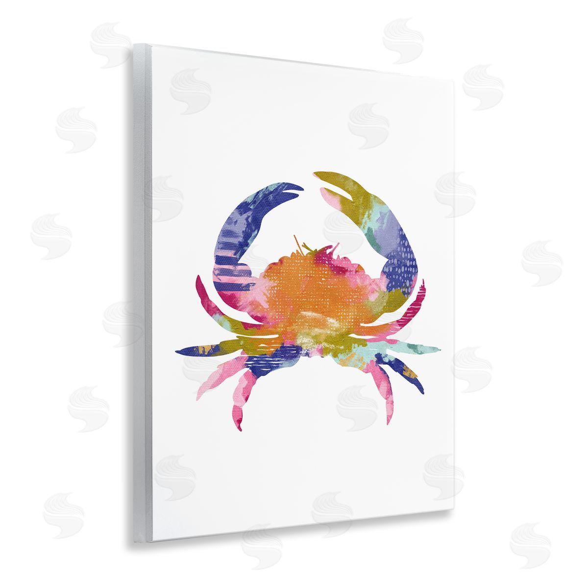 Patterned Crab Impression Wood Plaque Wall Art, Home Decor by Lisa Nohren