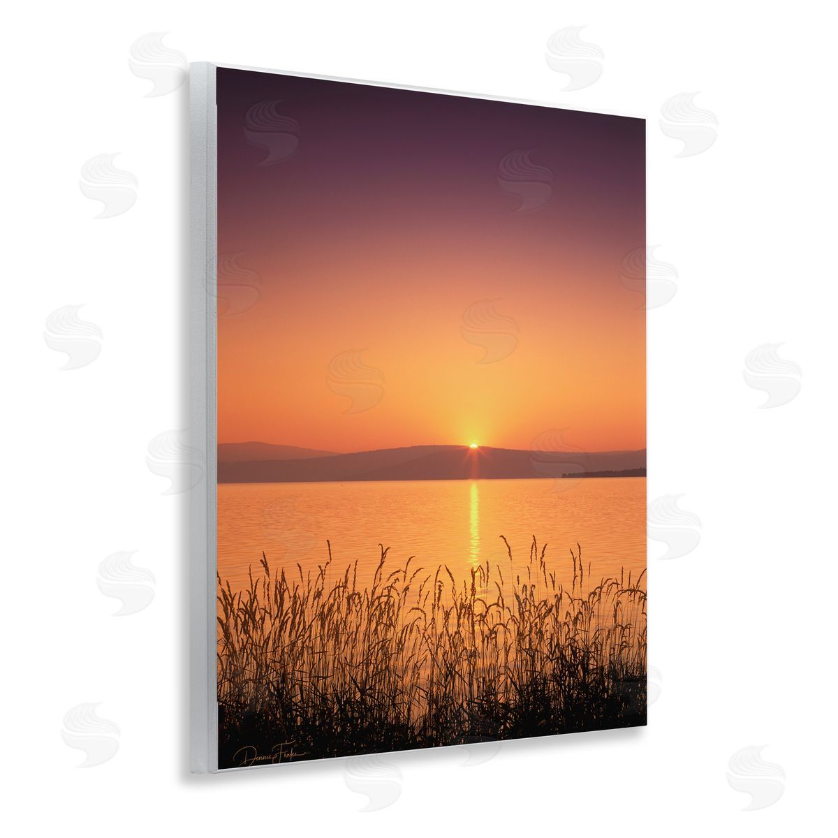 Deep Orange Sunset Wood Plaque Wall Art, Home Decor by Dennis Frates