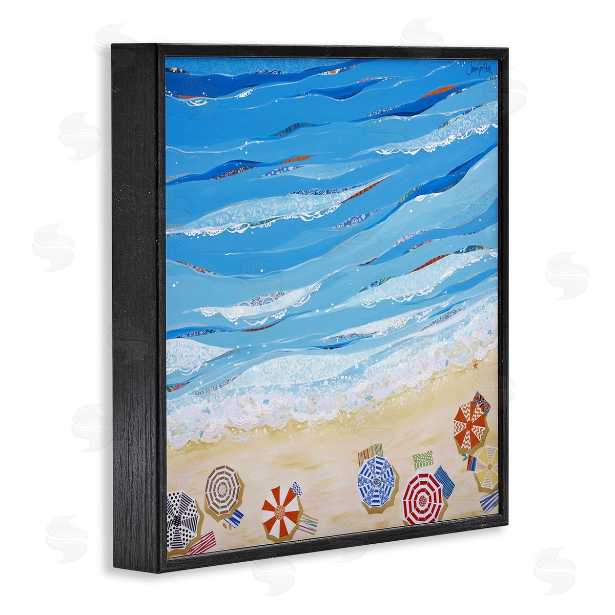Made In The Shade Beach Black Frame Print Wall Art, Home Decor by Jennifer Peck