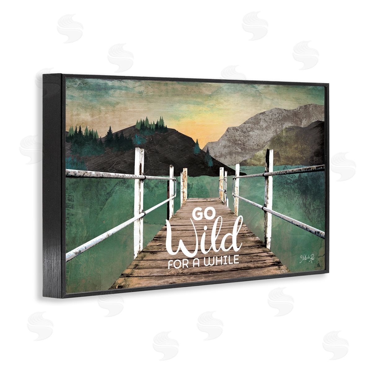 Go Wild Rustic Phrase Black Frame Print Wall Art, Home Decor by Marla Rae