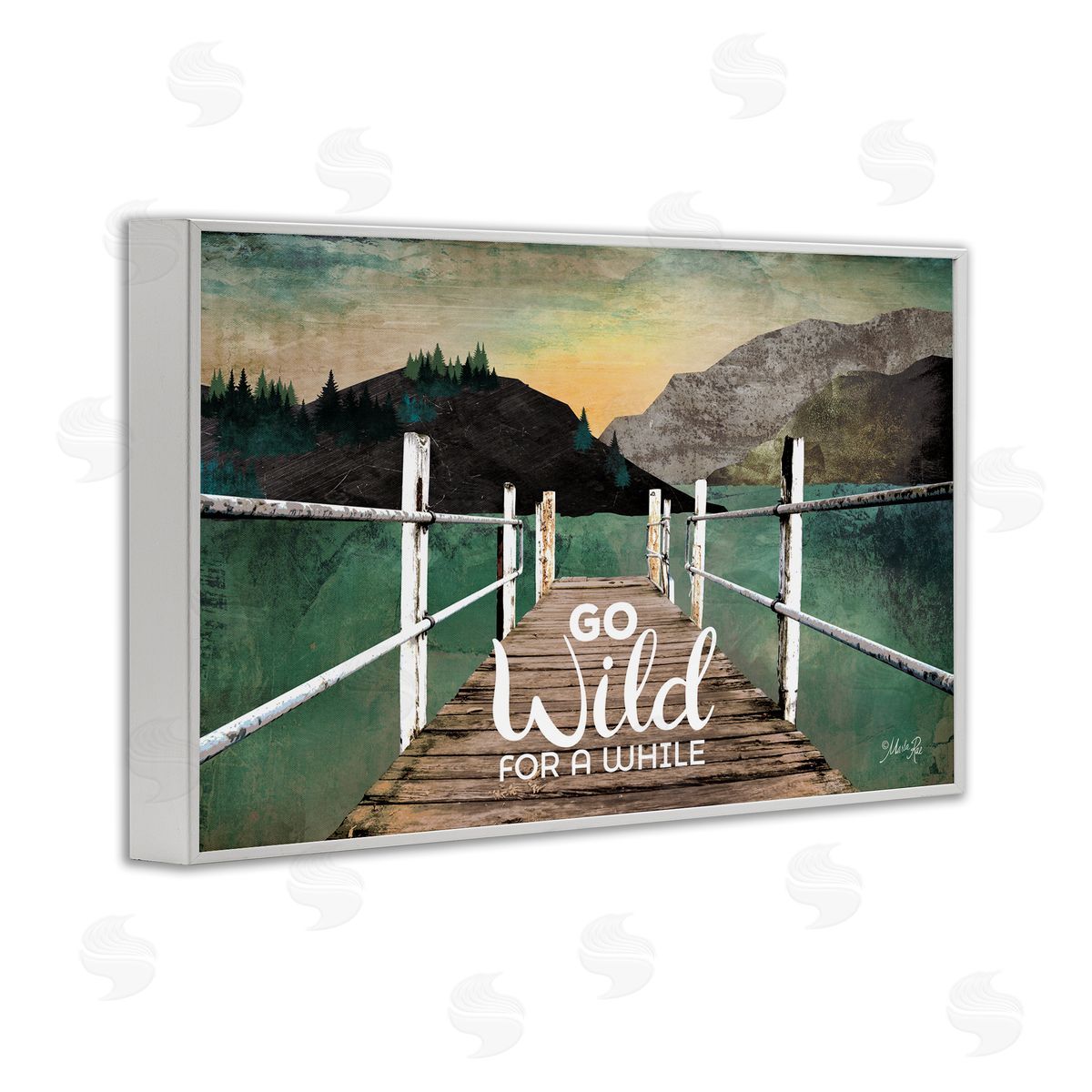 Go Wild Rustic Phrase White Frame Print Wall Art, Home Decor by Marla Rae