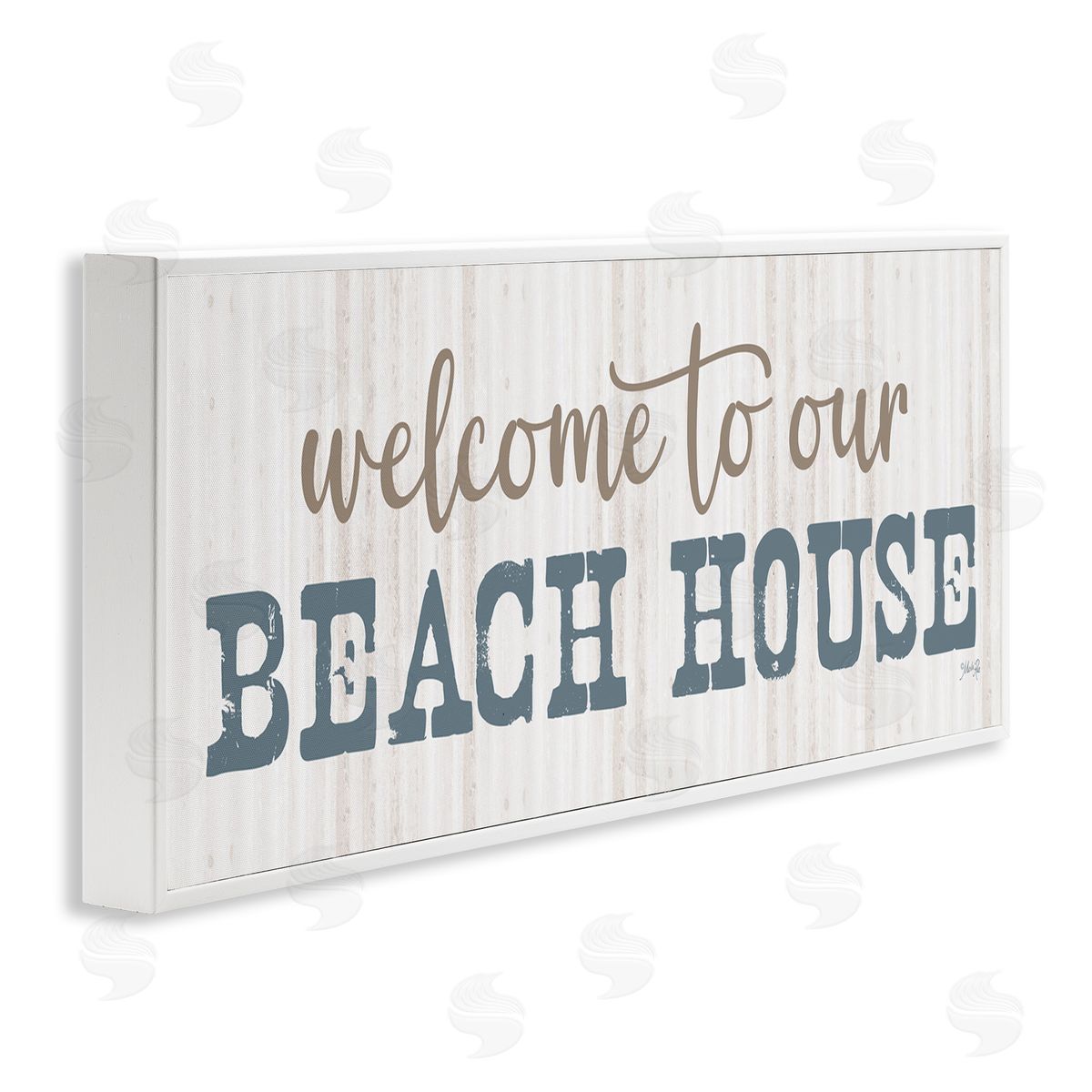 Welcome Beach House White Frame Print Wall Art, Home Decor by Marla Rae