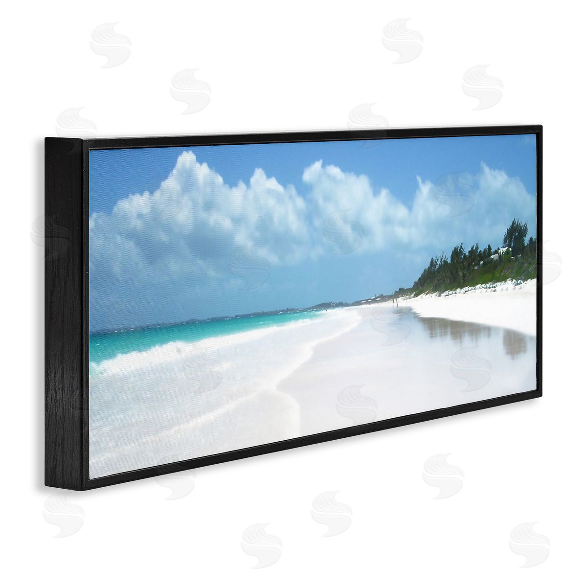 Pink Sands Shore Black Frame Print Wall Art, Home Decor by Noah Bay