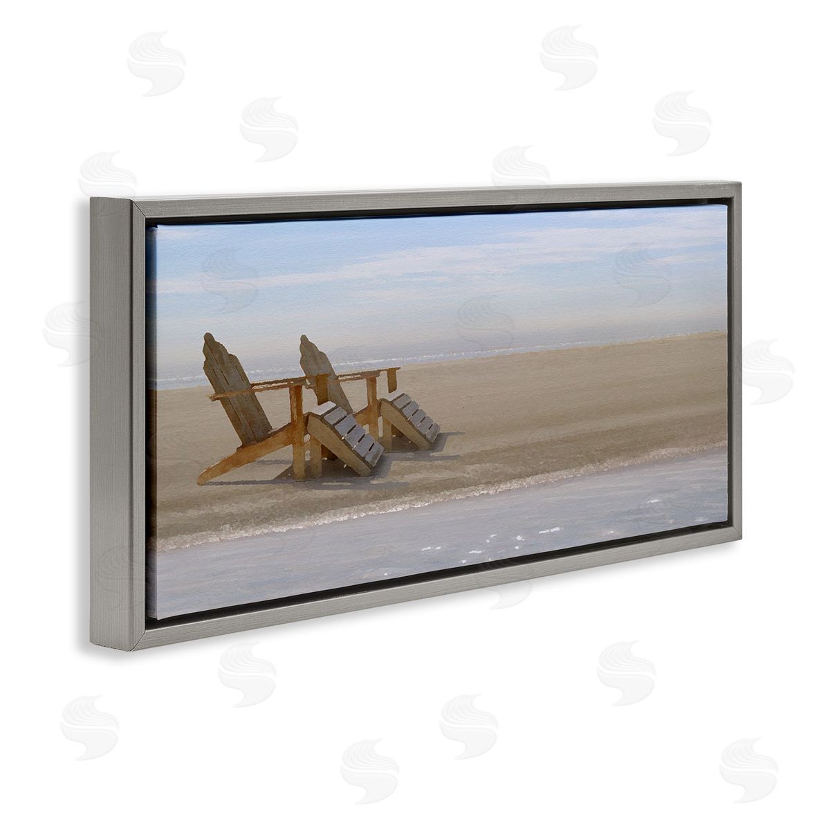 Endless Beach Scene Grey Floating Frame Canvas Wall Art, Home Decor by Noah Bay