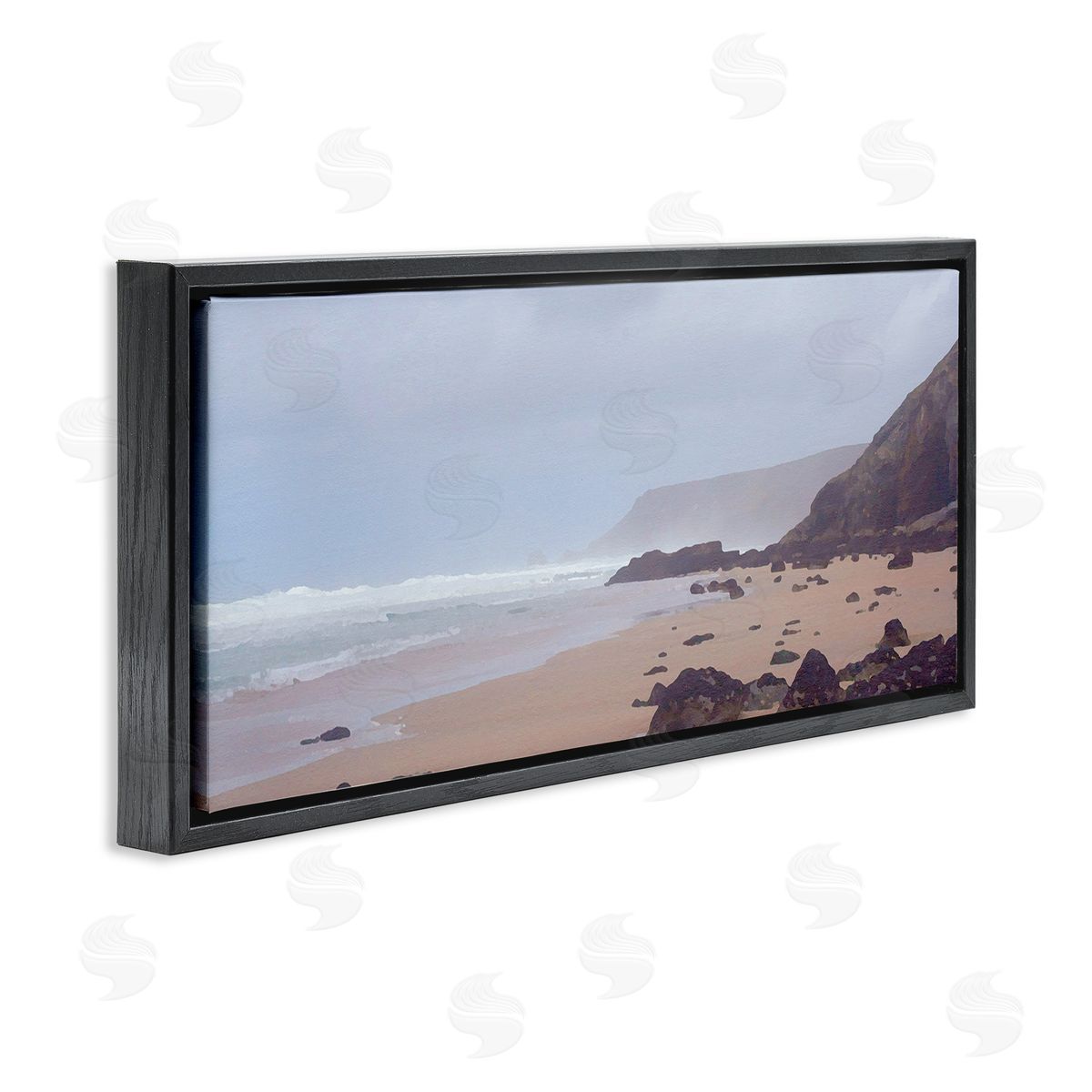 Sea Mists View Black Floating Frame Canvas Wall Art, Home Decor by Noah Bay