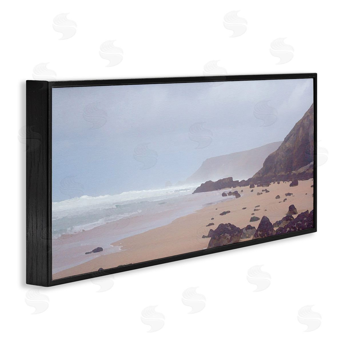 Sea Mists View Black Frame Print Wall Art, Home Decor by Noah Bay