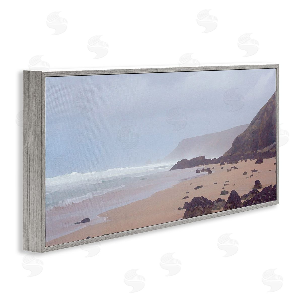 Sea Mists View Grey Frame Print Wall Art, Home Decor by Noah Bay