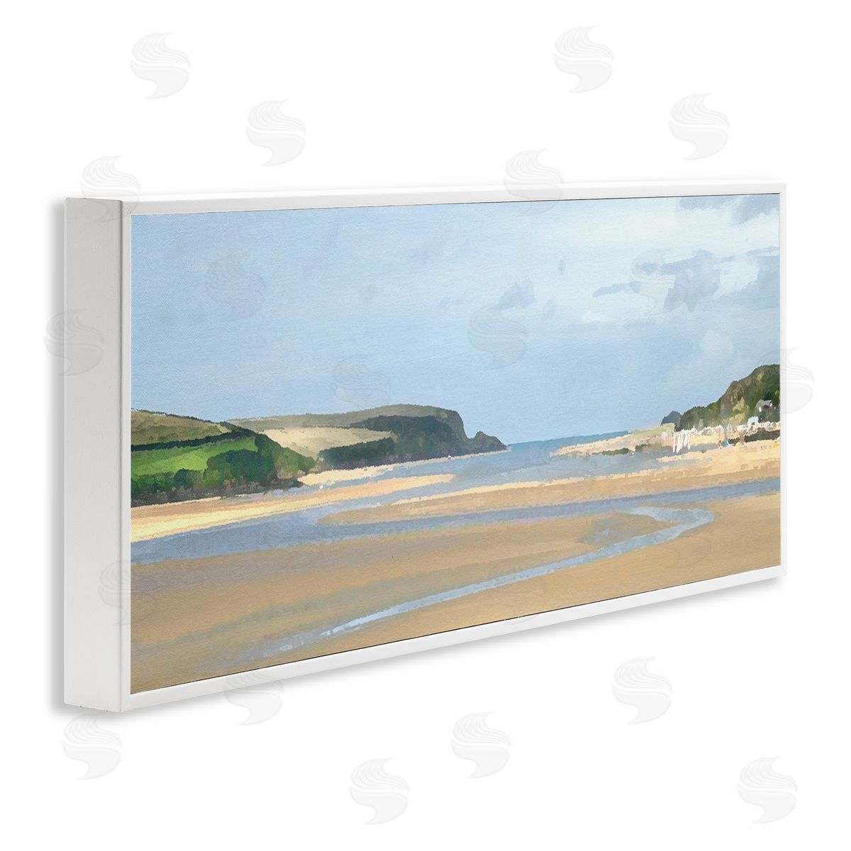 Vast Beach View White Frame Print Wall Art, Home Decor by Noah Bay