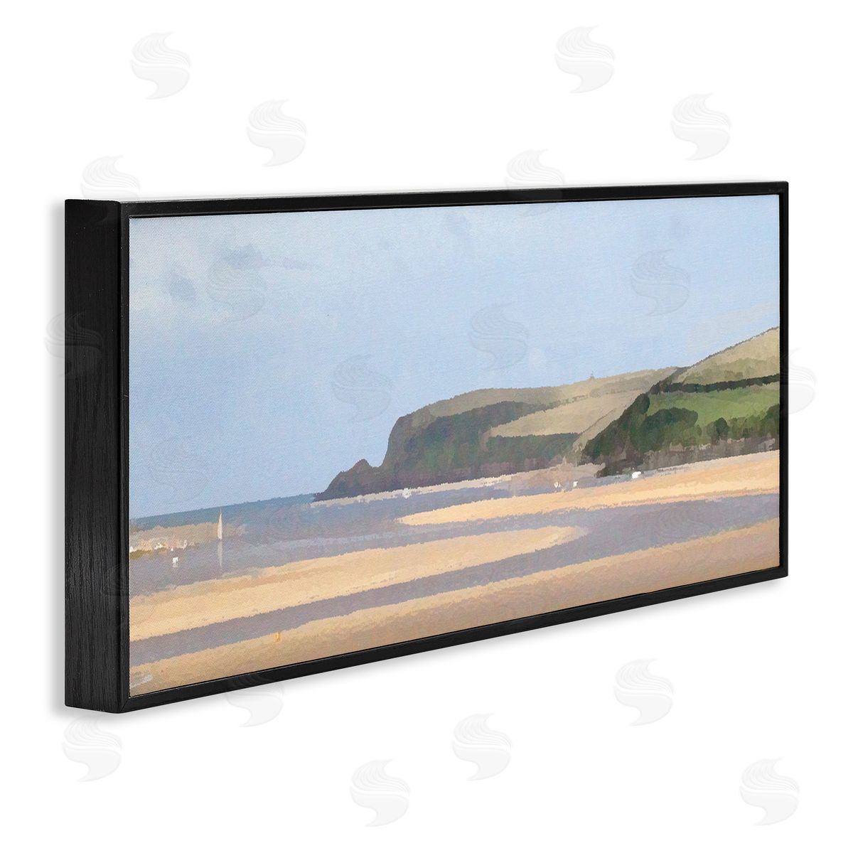 Sunlit Sands Beach Black Frame Print Wall Art, Home Decor by Noah Bay