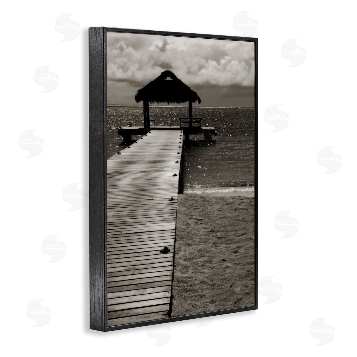 Covered Jetty Dock Black Frame Print Wall Art, Home Decor by Noah Bay