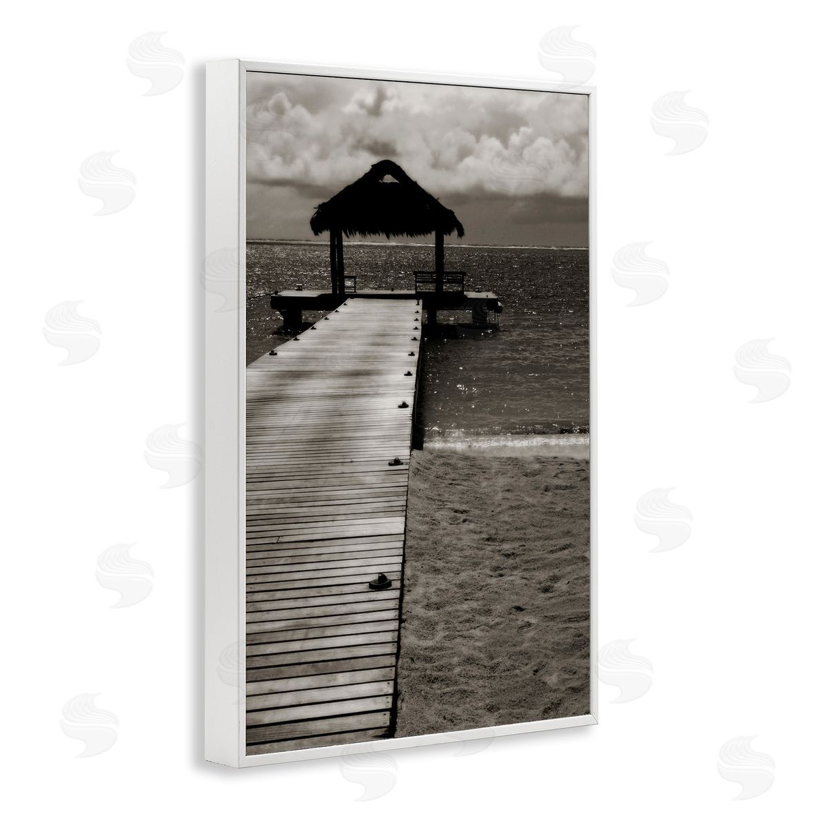Covered Jetty Dock White Frame Print Wall Art, Home Decor by Noah Bay