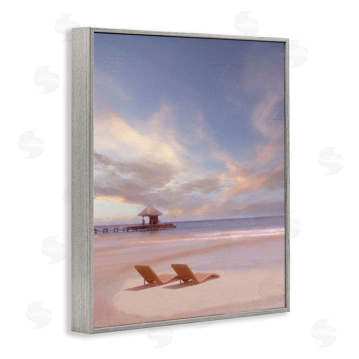 Beside The Sea View Grey Frame Print Wall Art, Home Decor by Noah Bay