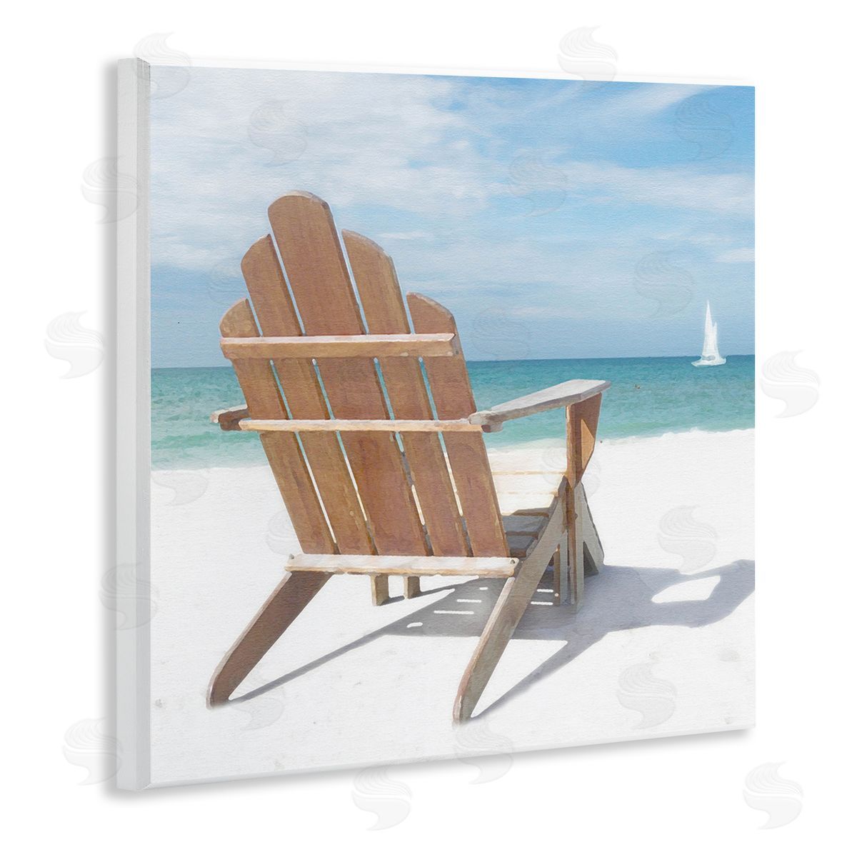View West Beach Chair Wood Plaque Wall Art, Home Decor by Noah Bay