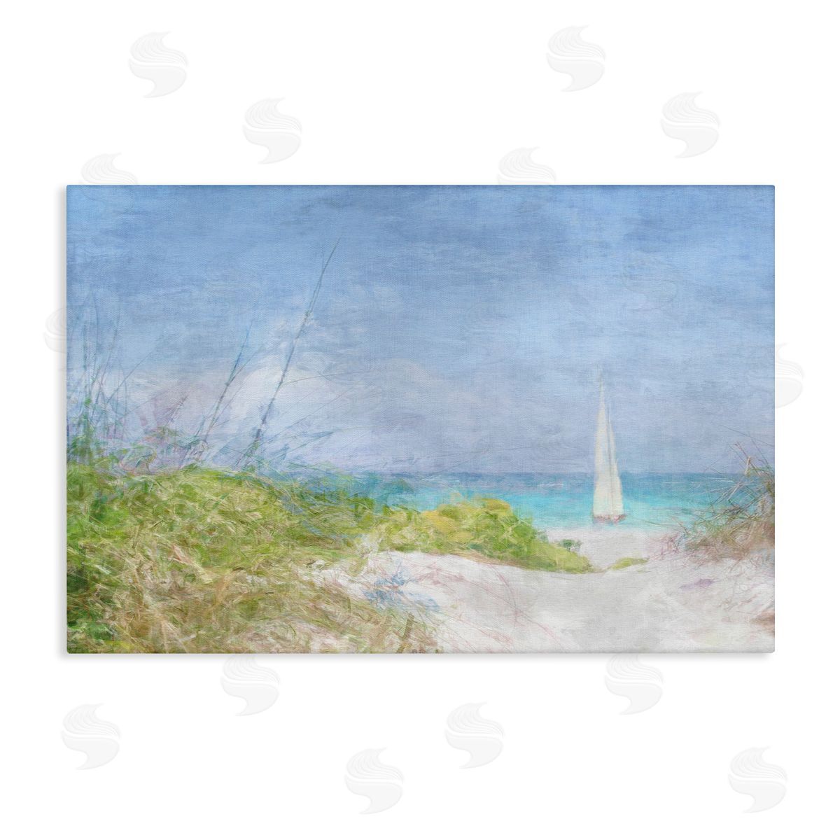 Solitary Yacht Seascape Canvas Wall Art, Home Decor by Noah Bay