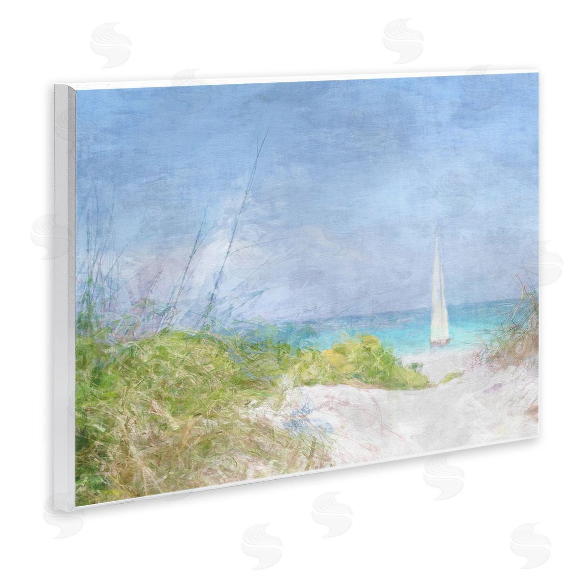 Solitary Yacht Seascape Wood Plaque Wall Art, Home Decor by Noah Bay