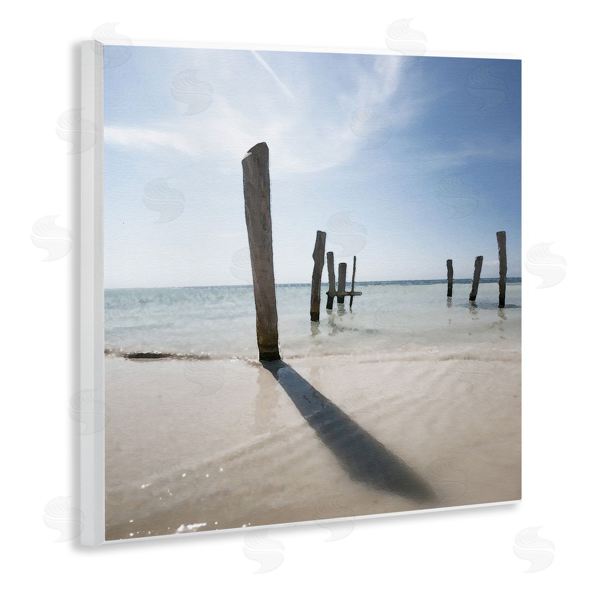 Eight Beach Posts Wood Plaque Wall Art, Home Decor by Noah Bay