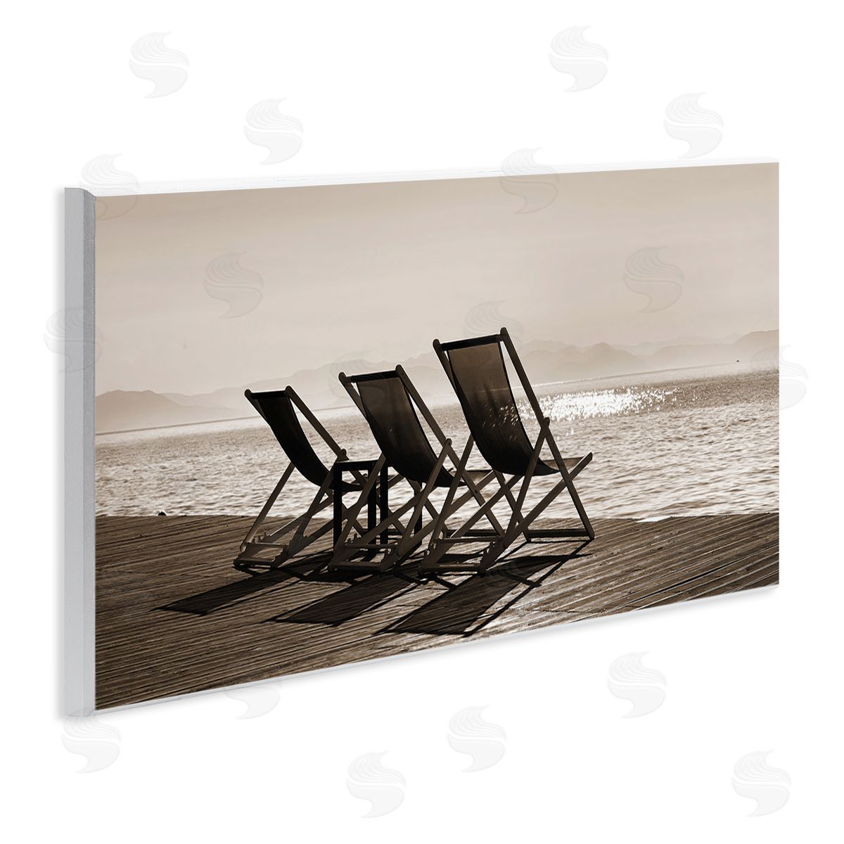 On Deck Beach Chairs Wood Plaque Wall Art, Home Decor by Noah Bay