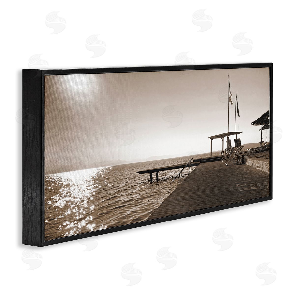 On Deck Summer Scene Black Frame Print Wall Art, Home Decor by Noah Bay