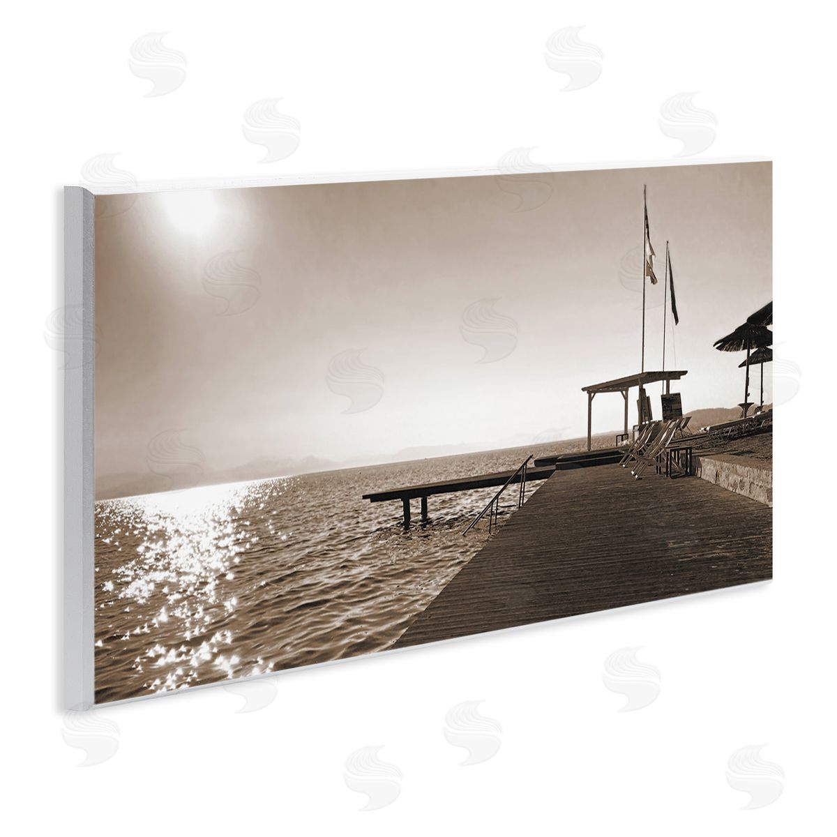 On Deck Summer Scene Wood Plaque Wall Art, Home Decor by Noah Bay