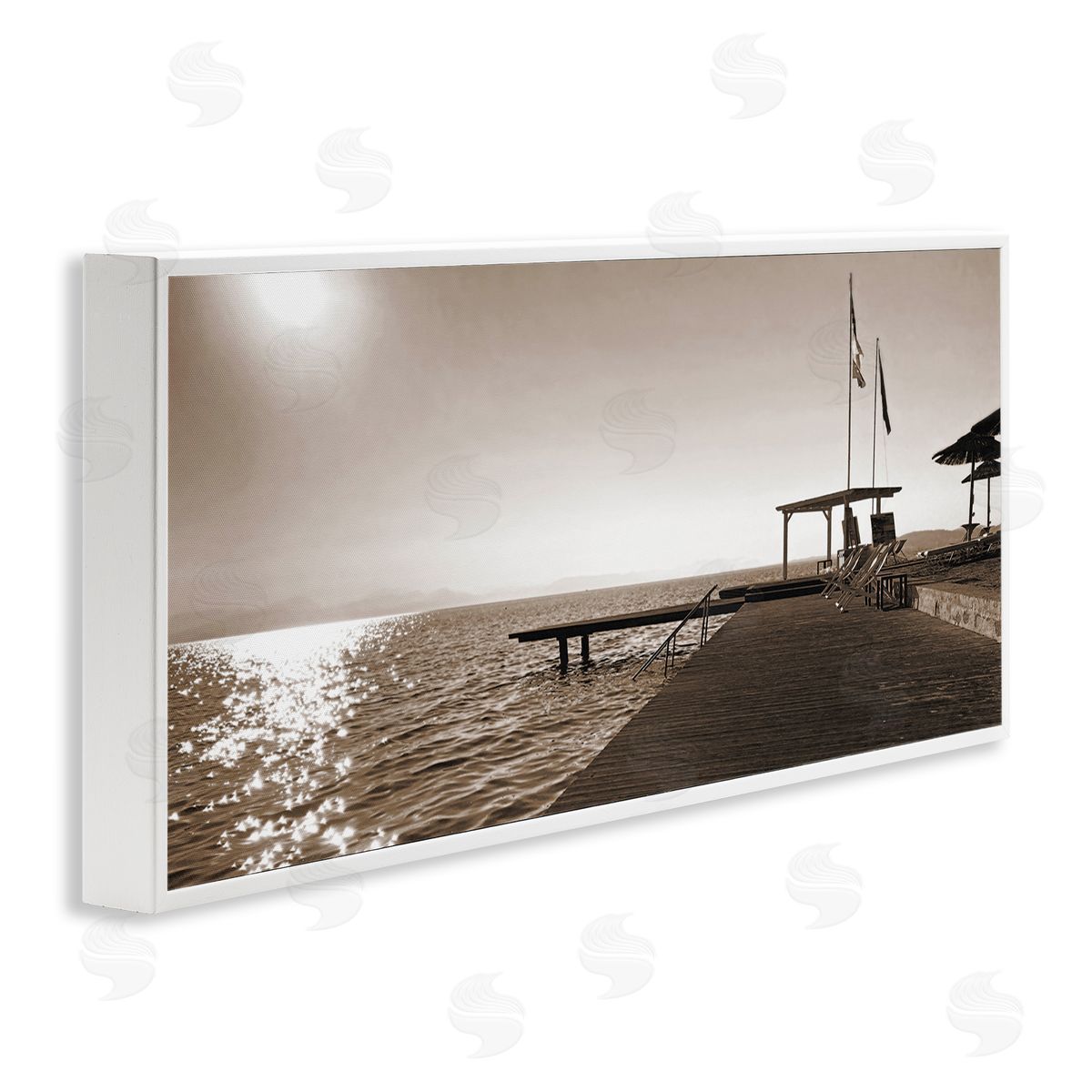 On Deck Summer Scene White Frame Print Wall Art, Home Decor by Noah Bay