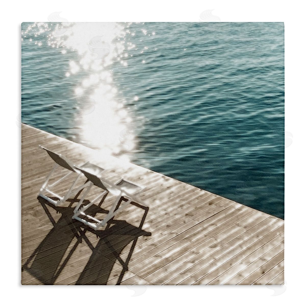 Deck Chair Shadows Canvas Wall Art, Home Decor by Noah Bay