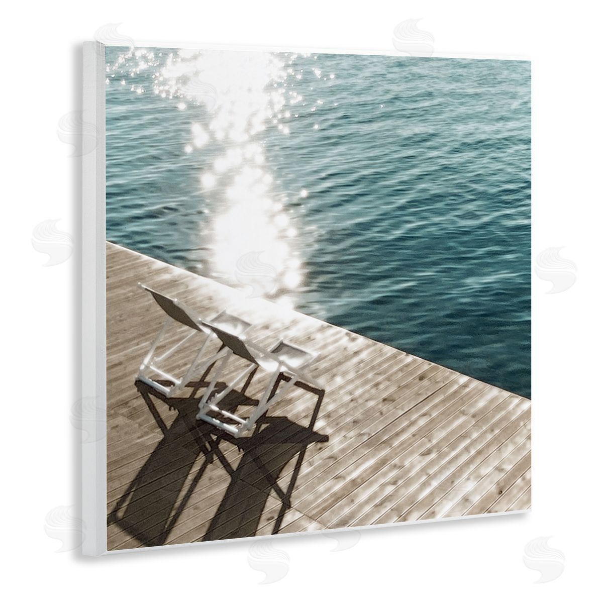 Deck Chair Shadows Wood Plaque Wall Art, Home Decor by Noah Bay