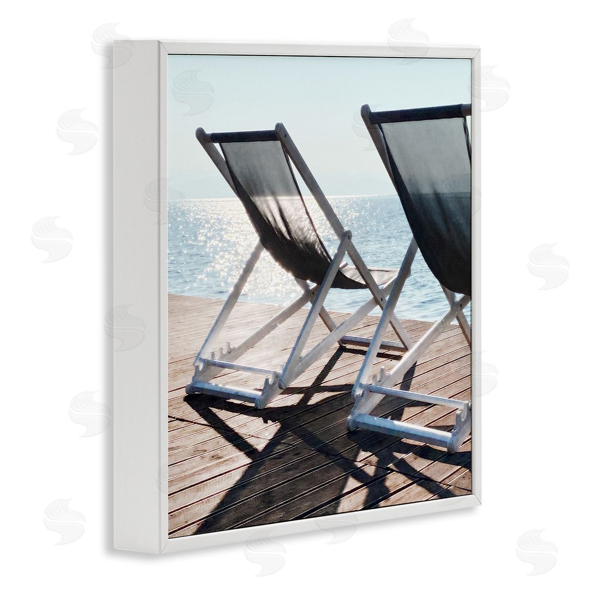 Beach Shadow Reach White Frame Print Wall Art, Home Decor by Noah Bay