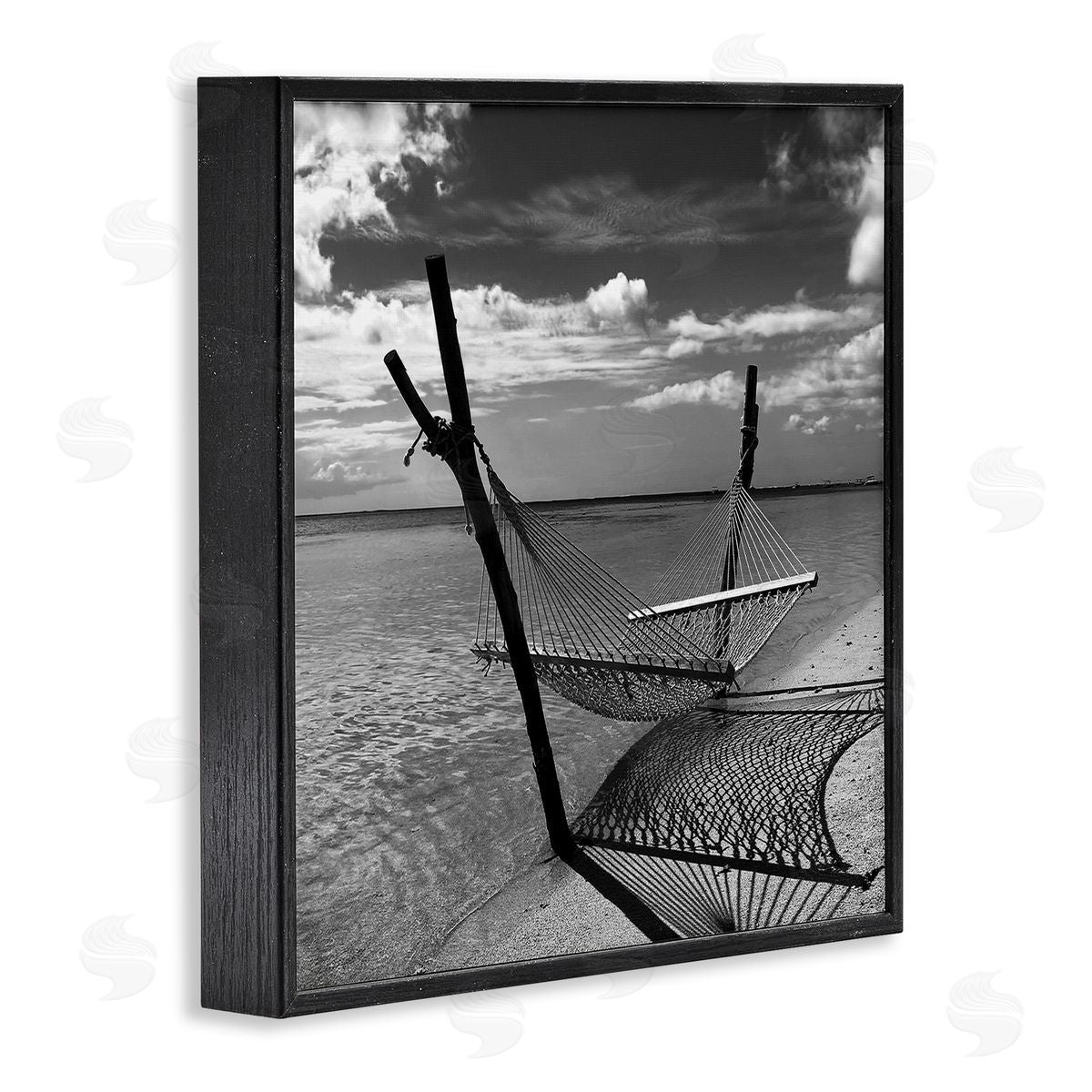 Windward Beach Hammock Black Frame Print Wall Art, Home Decor by Noah Bay