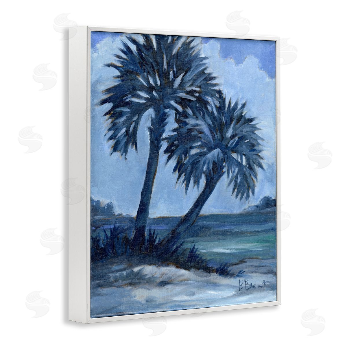 Paul Brent Impressions Of Palms White Framed Giclee Wall Art Print