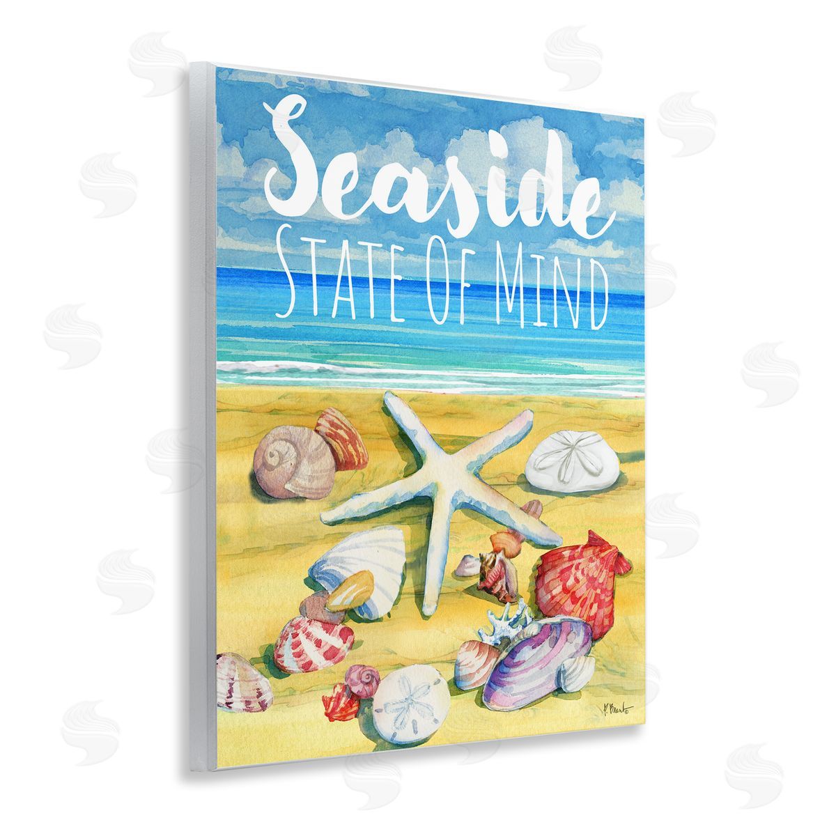 Seaside Sandy Shells Wood Plaque Wall Art, Home Decor by Paul Brent