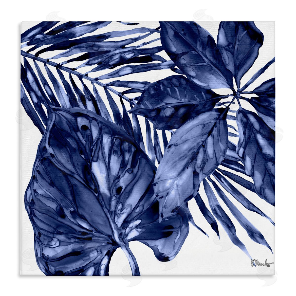 Hued Plant Fronds Canvas Wall Art, Home Decor by Paul Brent