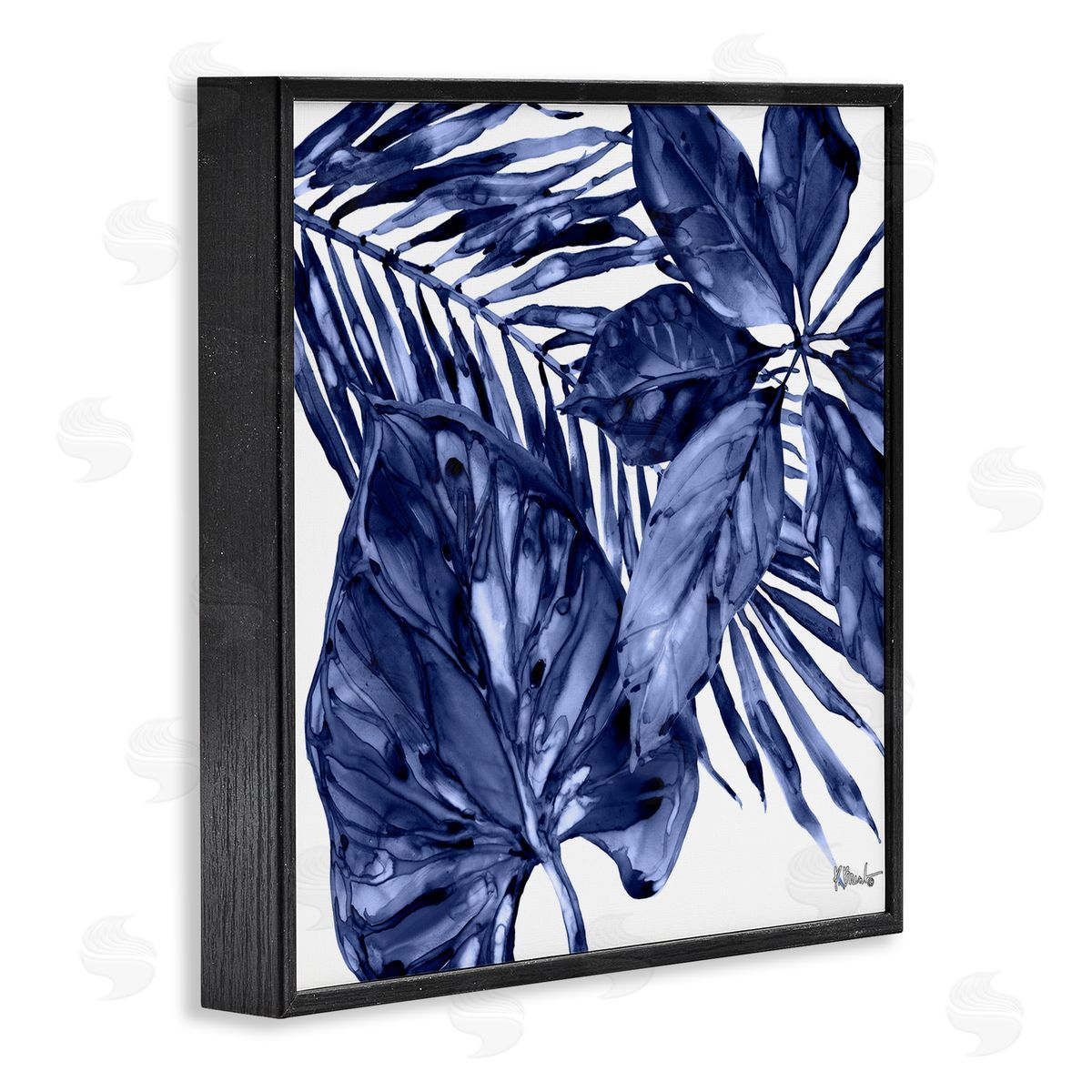 Hued Plant Fronds Black Frame Print Wall Art, Home Decor by Paul Brent
