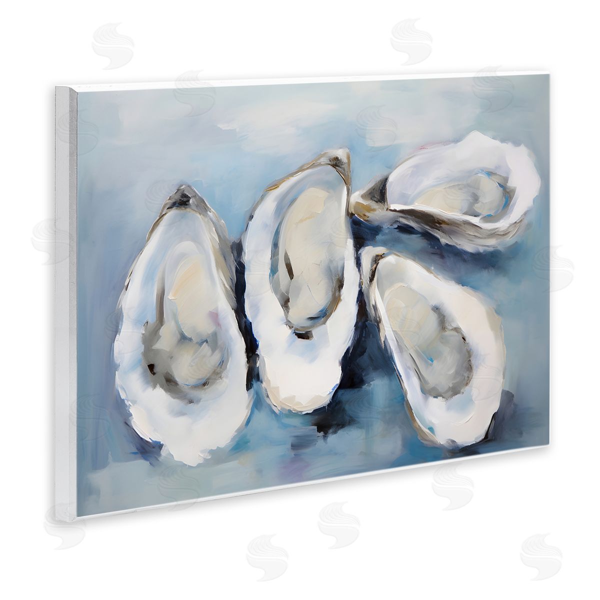 Petal Prints Design Four Oysters Impression Wooden Wall Plaque Art Print