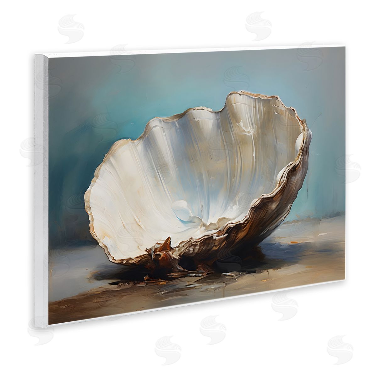 Petal Prints Design Neutral Shell Still Life Wooden Wall Plaque Art Print