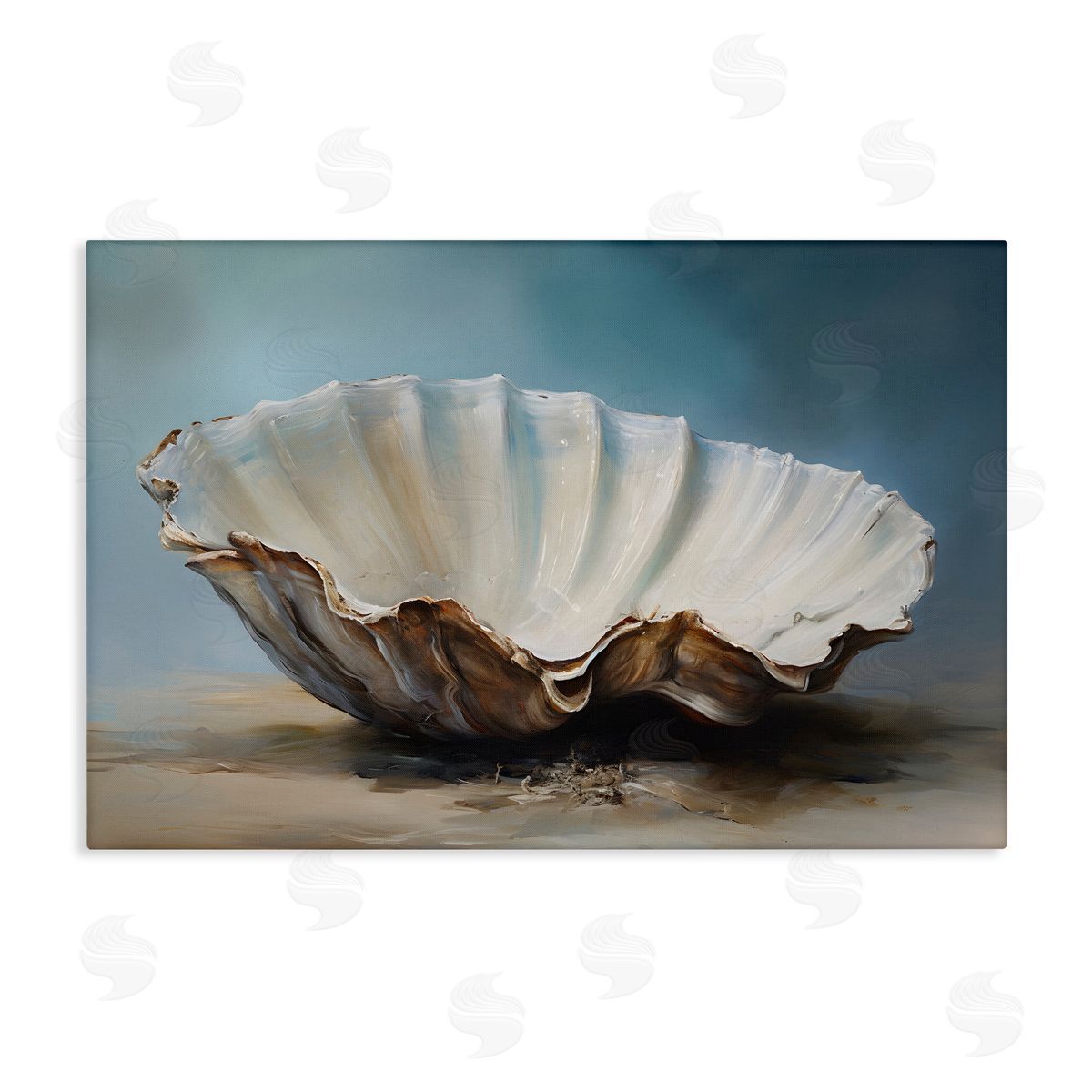 Petal Prints Design Neutral Beach Seashell Canvas Wall Art Print