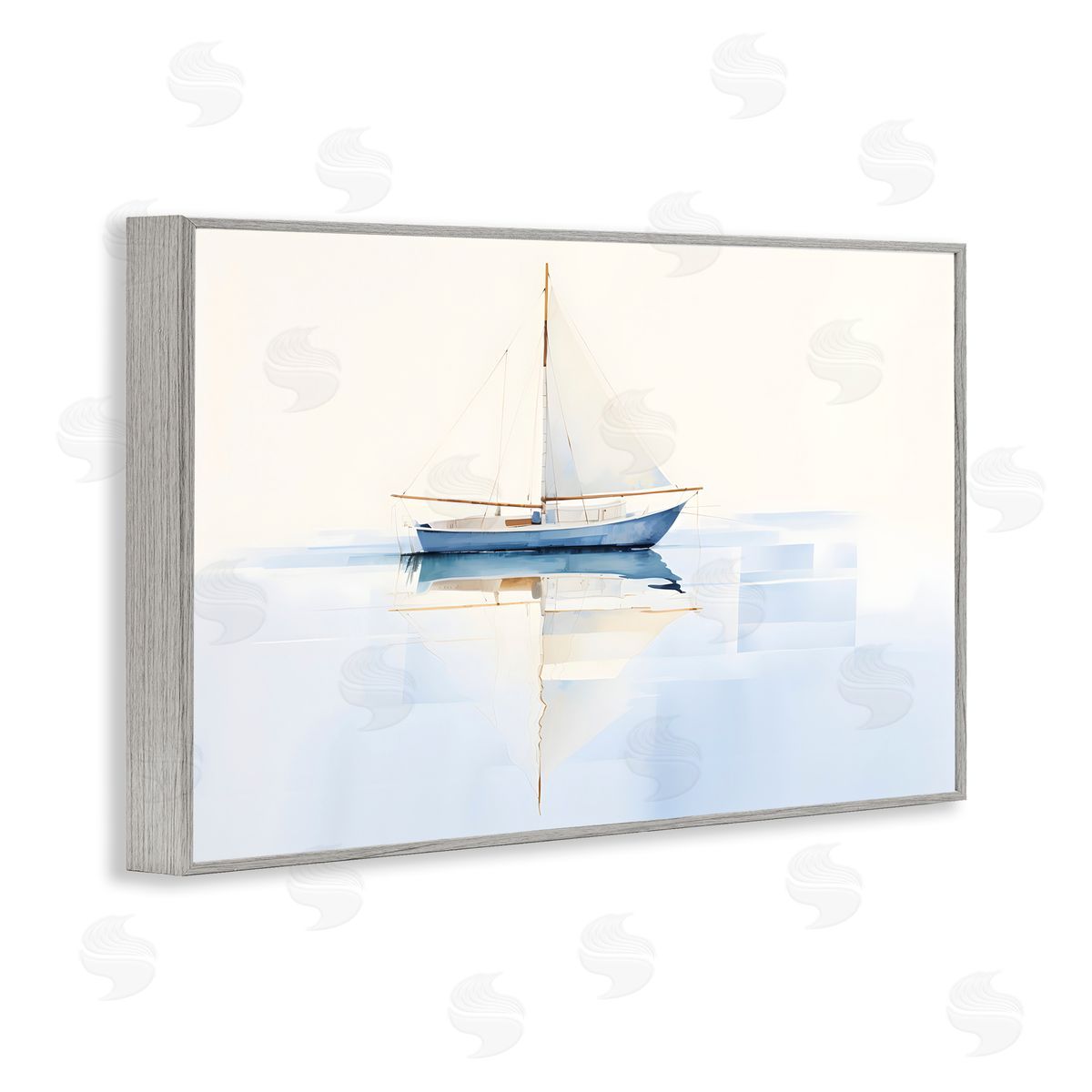 Petal Prints Design Reflective Sails View Gray Framed Giclee Wall Art Print
