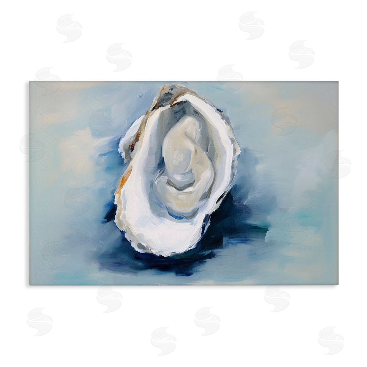 Petal Prints Design Traditional Oyster View Canvas Wall Art Print