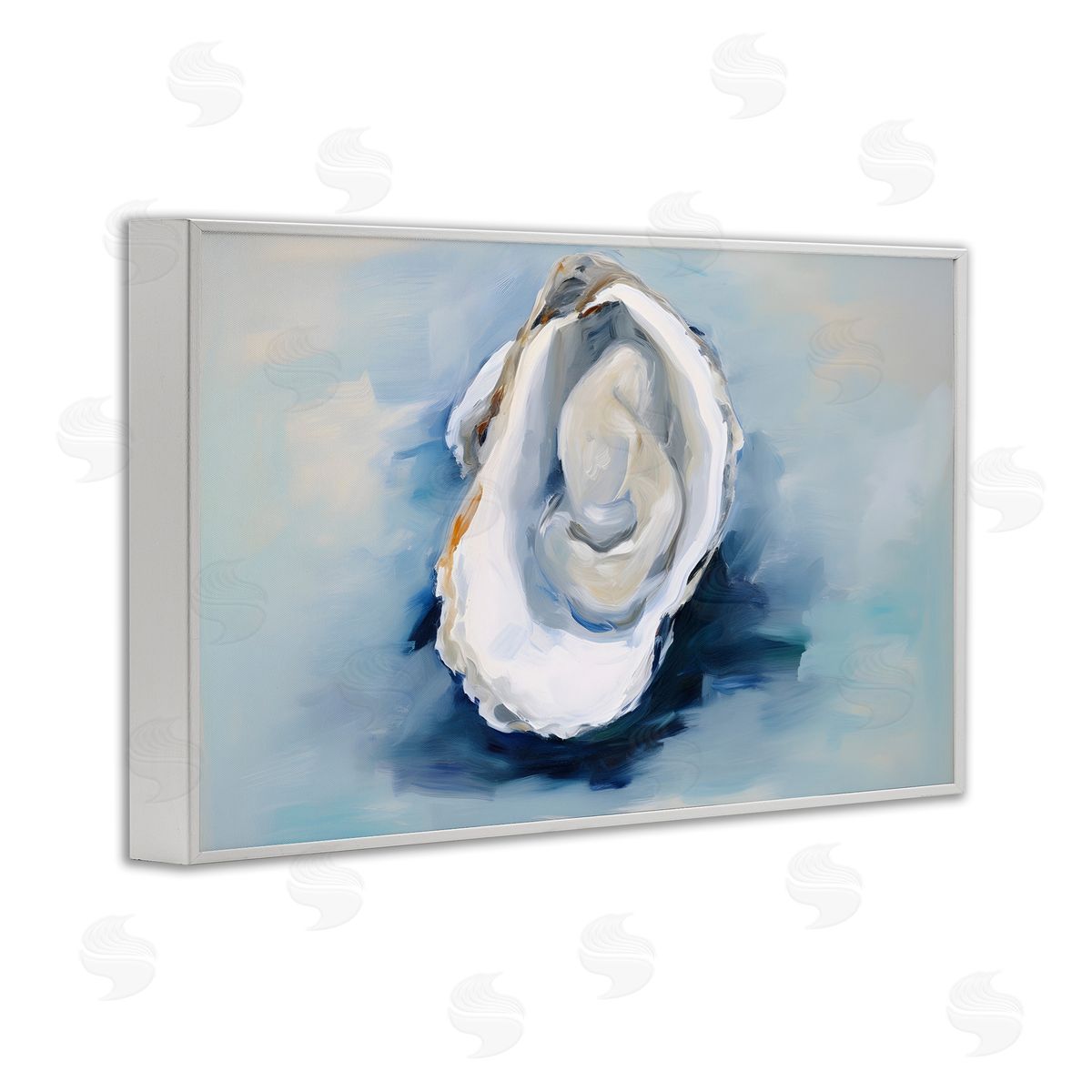 Petal Prints Design Traditional Oyster View White Framed Giclee Wall Art Print