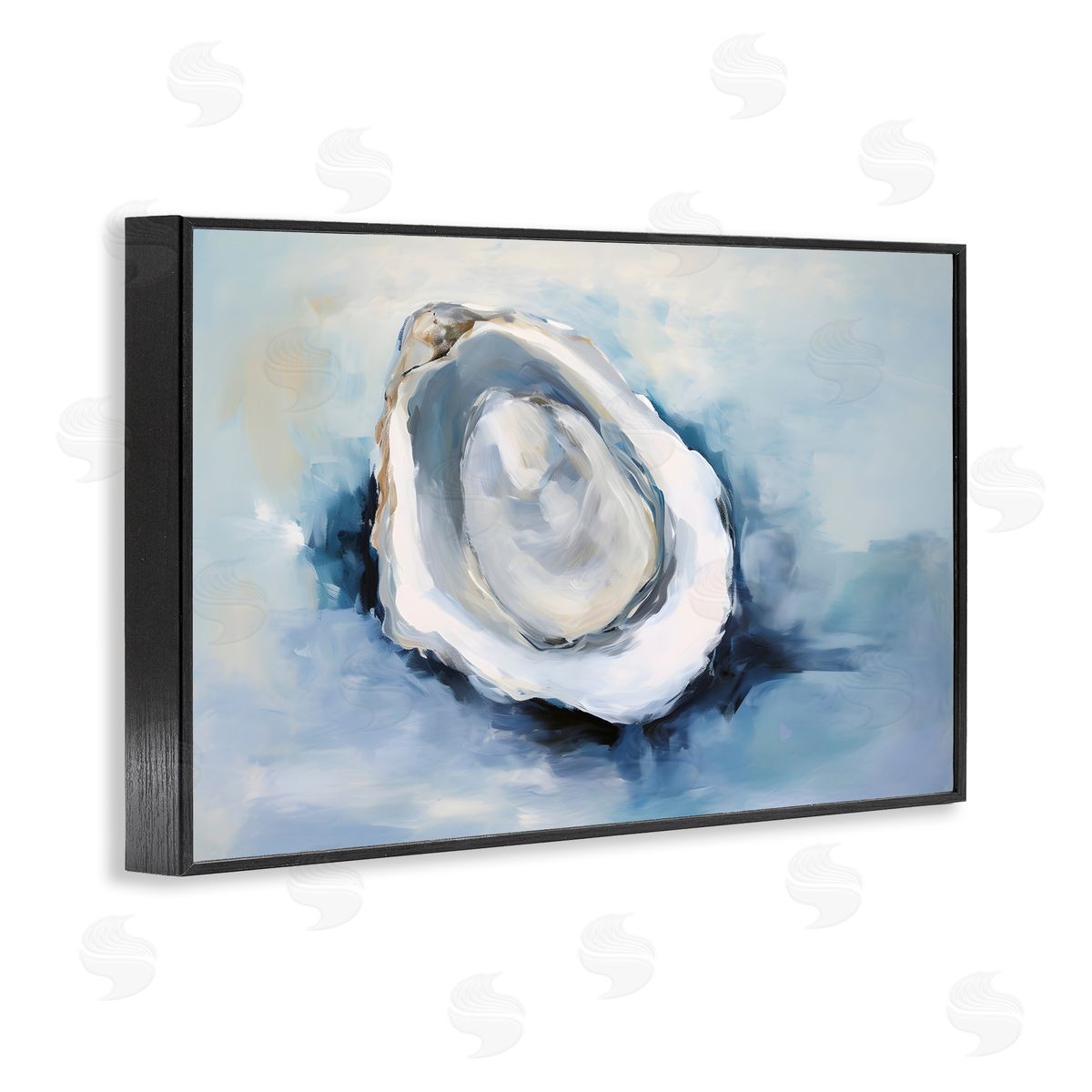 Petal Prints Design Traditional Mollusk View Black Framed Giclee Wall Art Print