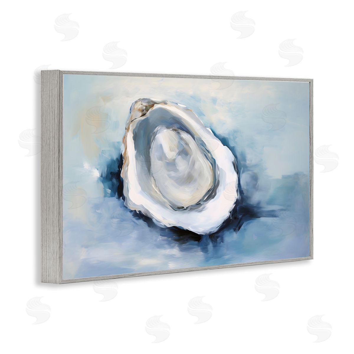 Petal Prints Design Traditional Mollusk View Gray Framed Giclee Wall Art Print