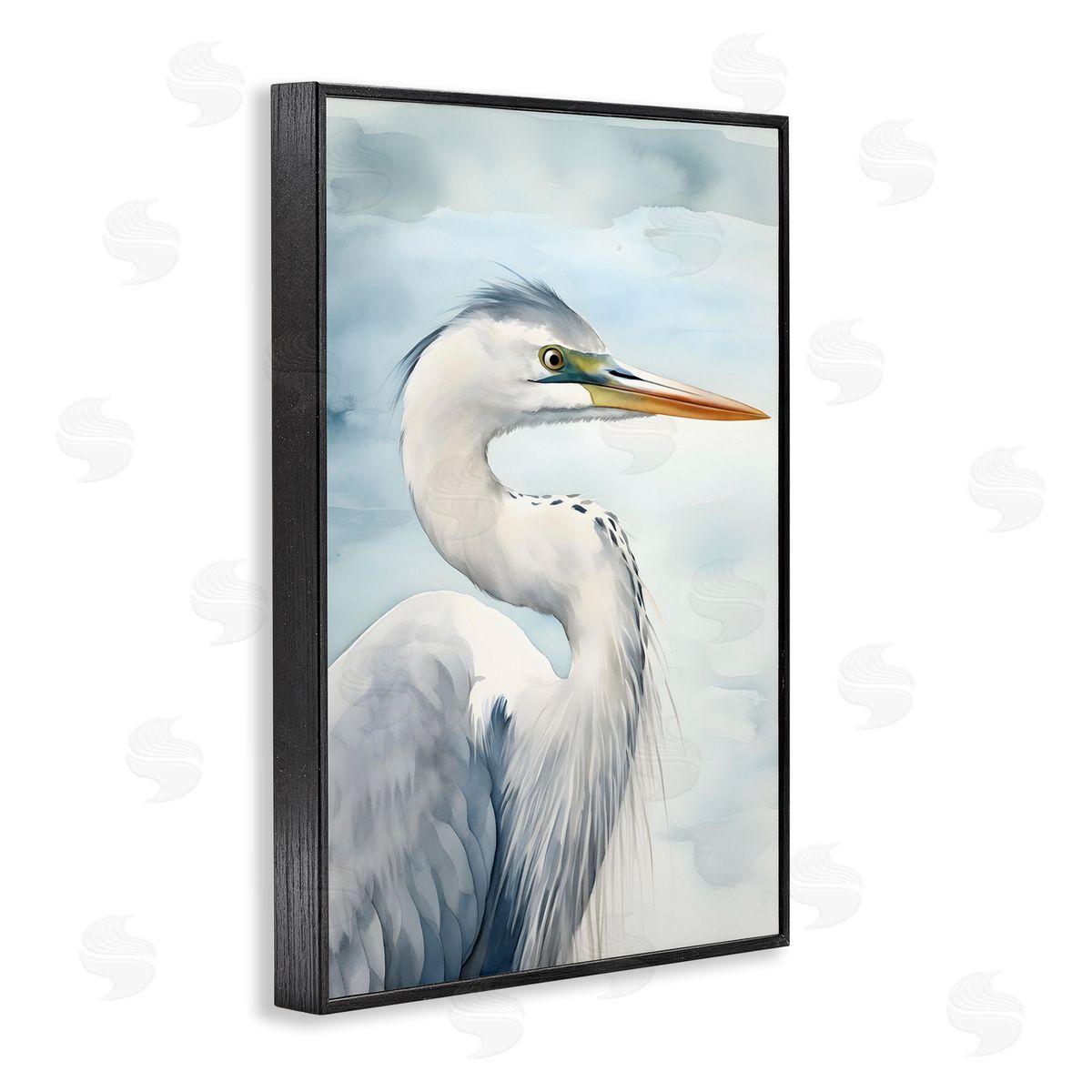 Serene Beach Bird Black Frame Print Wall Art, Home Decor by Petal Prints Design