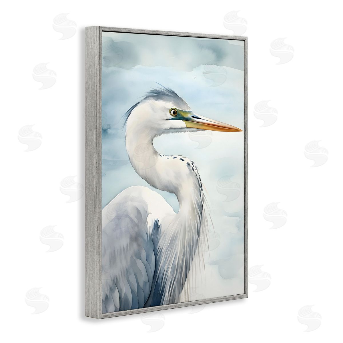 Serene Beach Bird Grey Frame Print Wall Art, Home Decor by Petal Prints Design