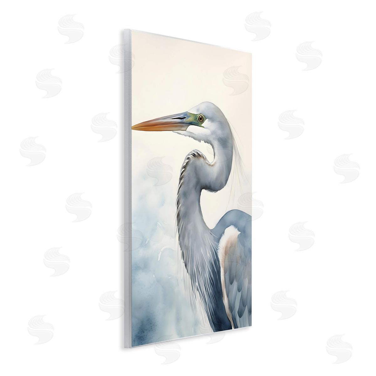 Quiet Heron Looking Left Wood Plaque Wall Art, Home Decor by Petal Prints Design