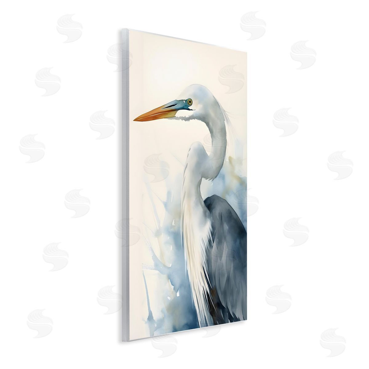 Quiet Heron View Wood Plaque Wall Art, Home Decor by Petal Prints Design